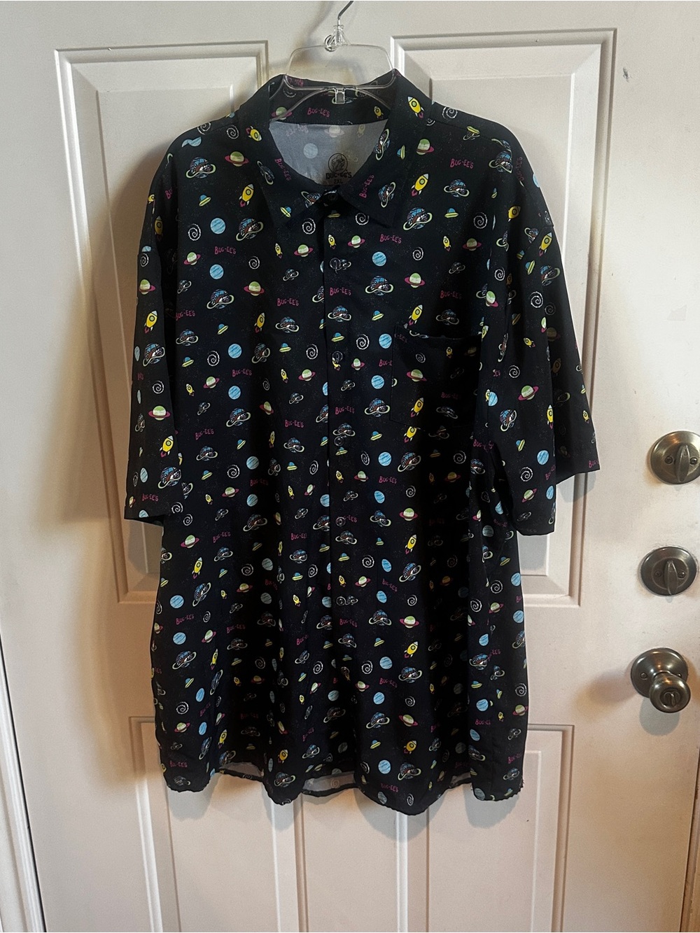 Space Print Button Up Shirt